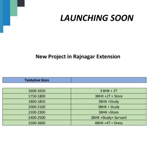 T&T RajNagar Extension Floor Plan